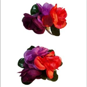 Handcrafted Boho Flower Clips Spring Flower Hair Clips Two Piece Bundle